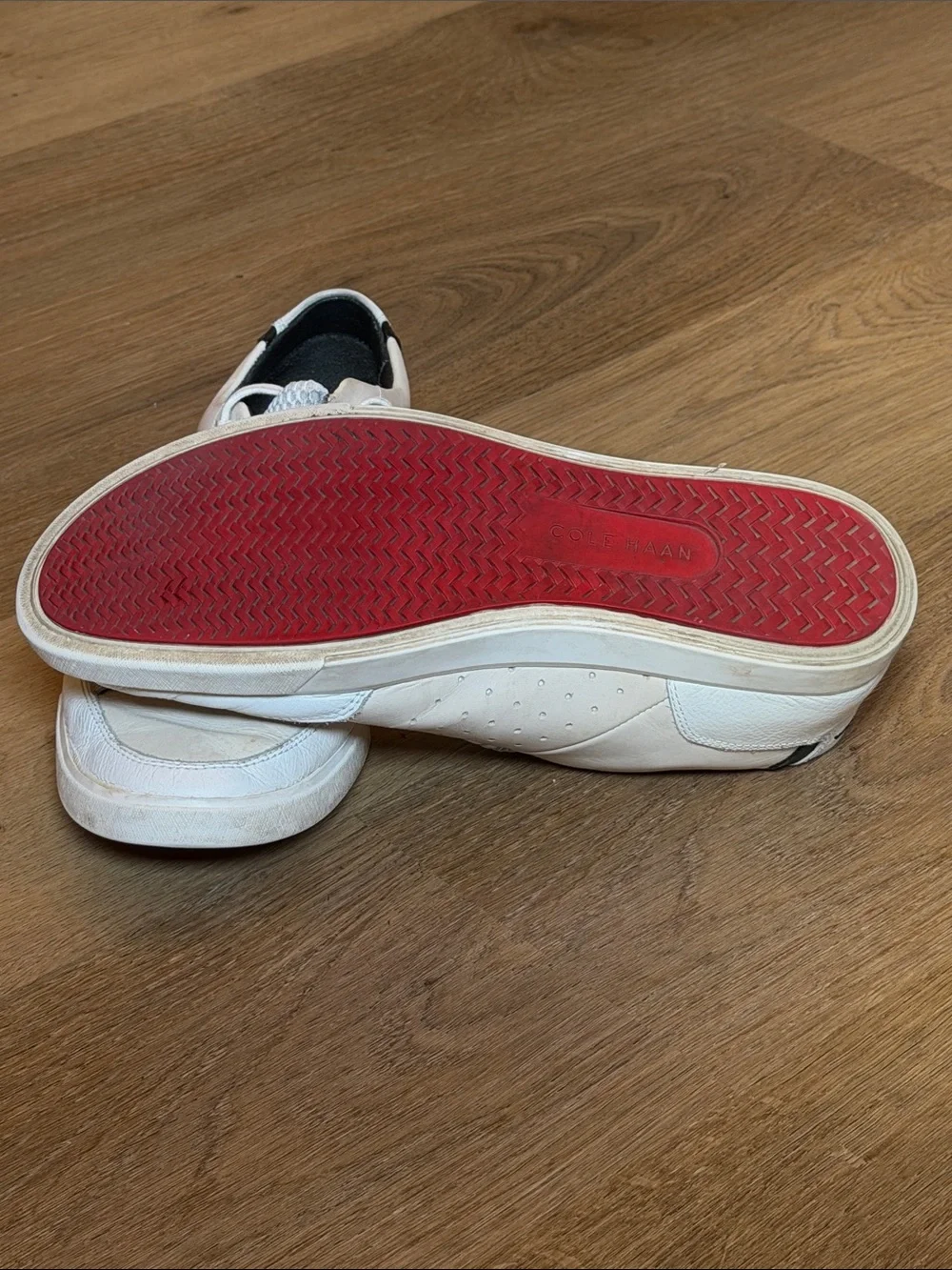 Cole Haan Men’s Leather Sneakers in White with Black Lining